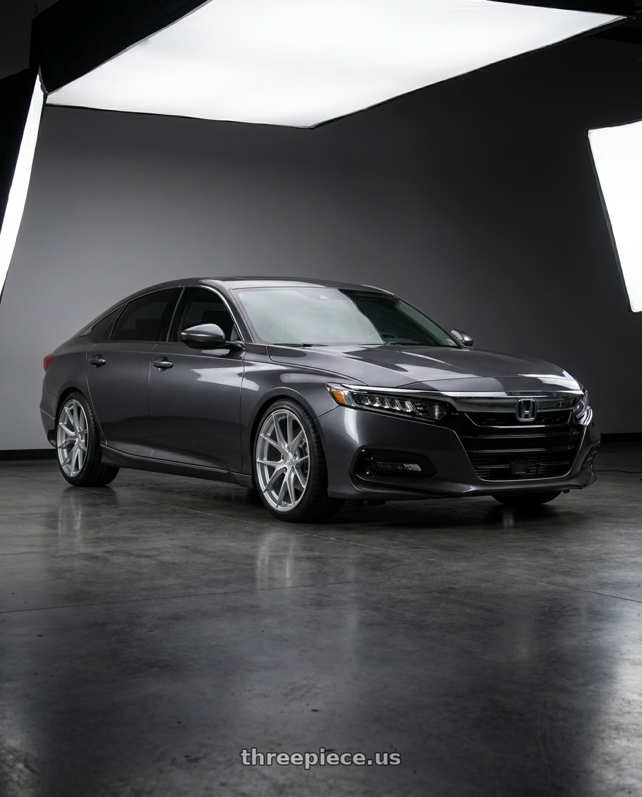 2021 Honda Accord EX-L with Aodhan AFF7 5x114.3 20x9+30 Gloss Silver Machined Face wheels