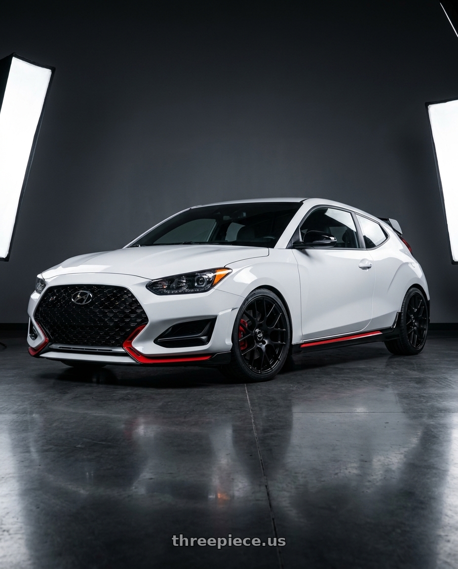 2020 Hyundai veloster N with Enkei Raijin 5x114.3 18x8+40 Matte Black wheels