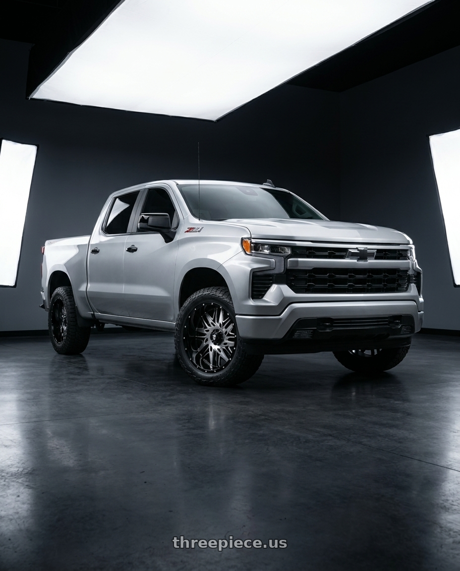 2026 Chevrolet Silverado 1500 custom trailer boss with American Truxx Dna AT184 6x139.7 20x9+0 Black/Machined wheels