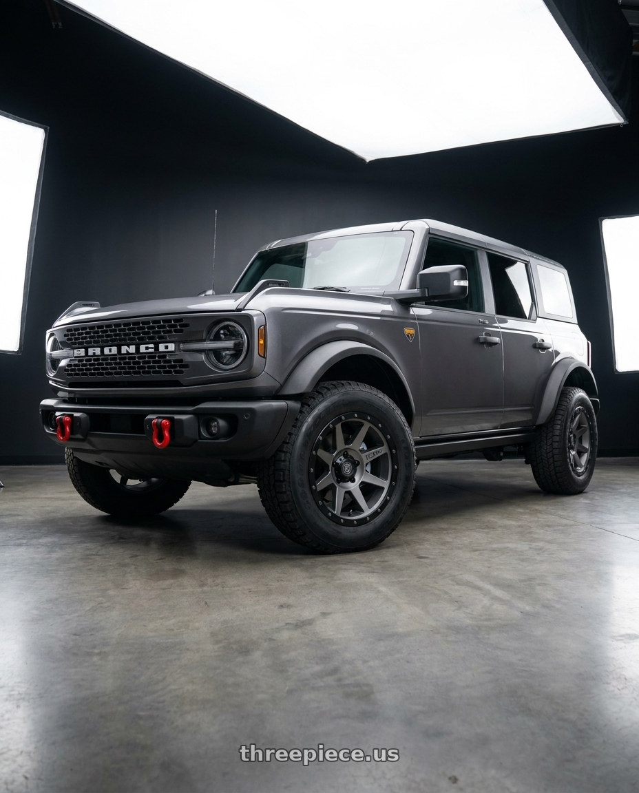 2023 Ford Bronco Badlands with Icon Alloys REBOUND 6x139.7 17X8.5+25 TITANIUM wheels