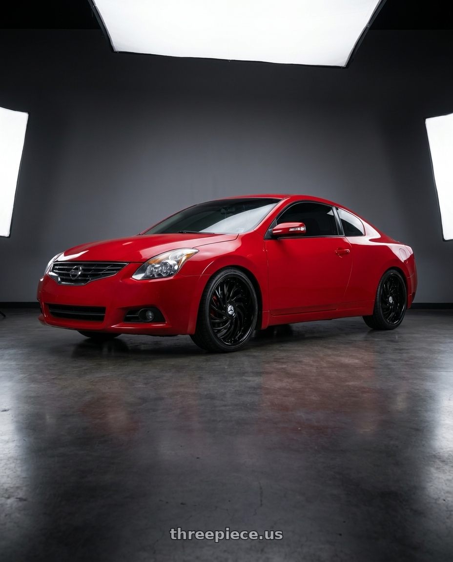 2010 Nissan Altima Coupe with Azara AZX-101 5x114.3/5x120 22x8.5 +38 Gloss Black wheels