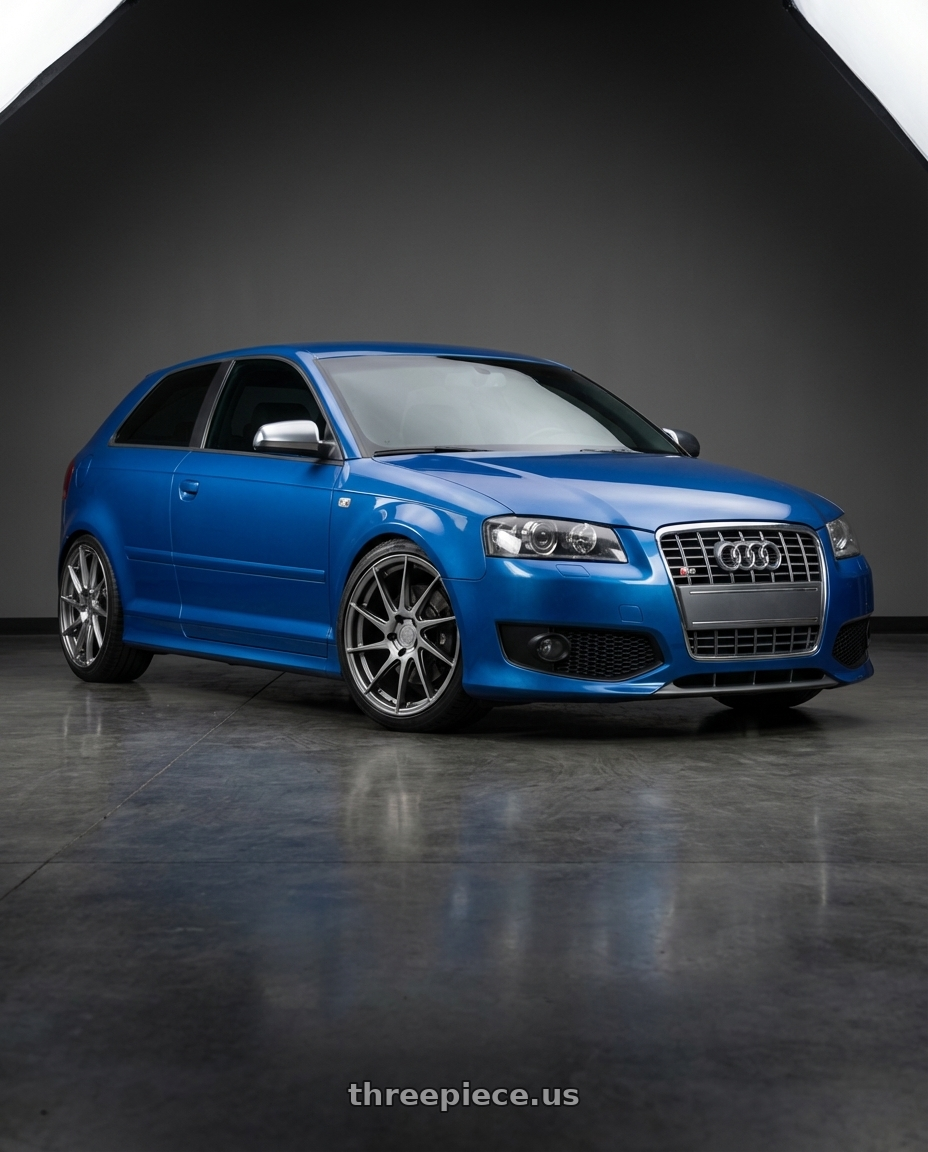 2019 Audi S3 8V with Aodhan AH09 5x112 18x8.5 +35 Hyper Black wheels