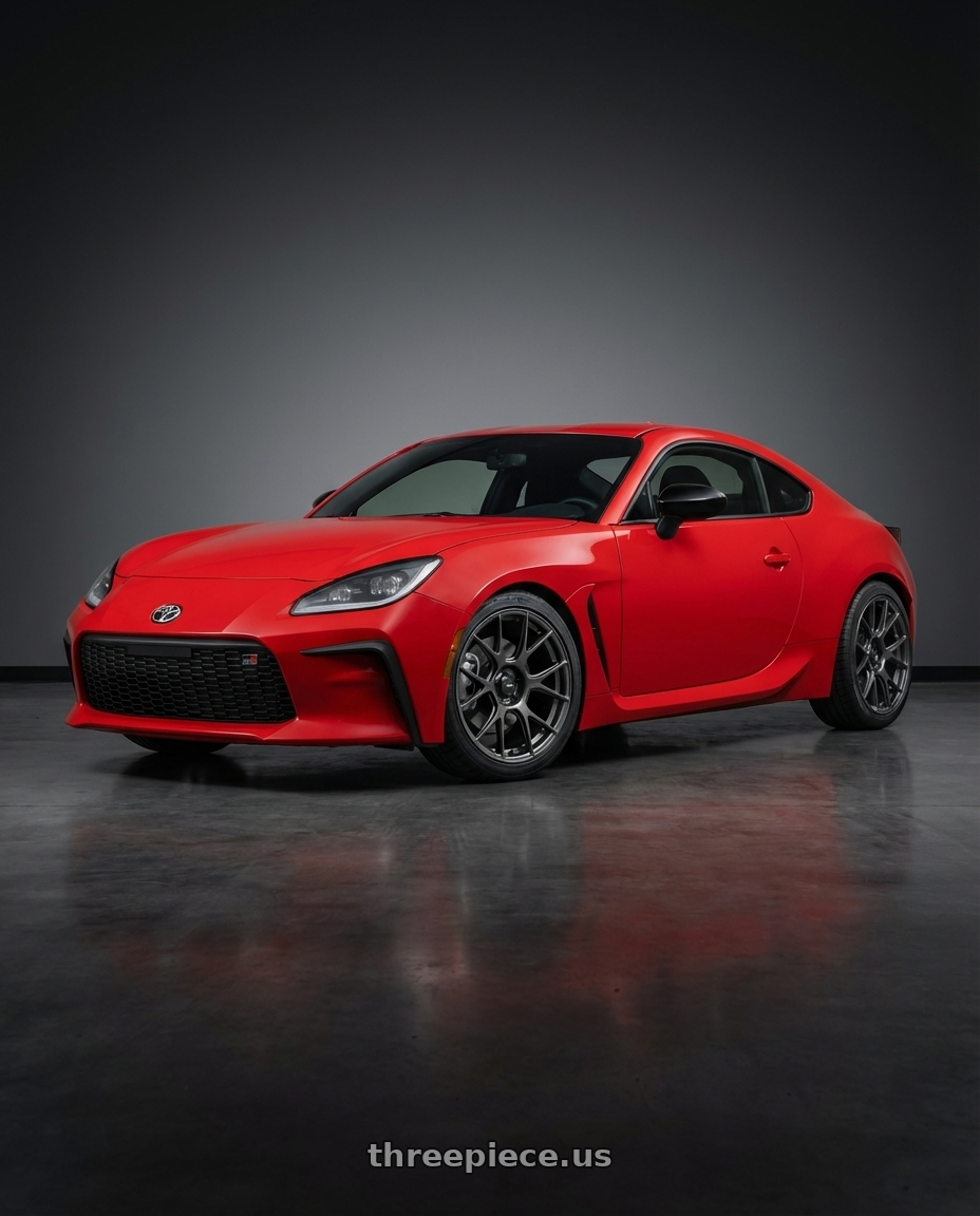 2024 Toyota GR86 with Konig Ampliform 5x114.3 18x9.5+35 Dark Metallic Graphite wheels