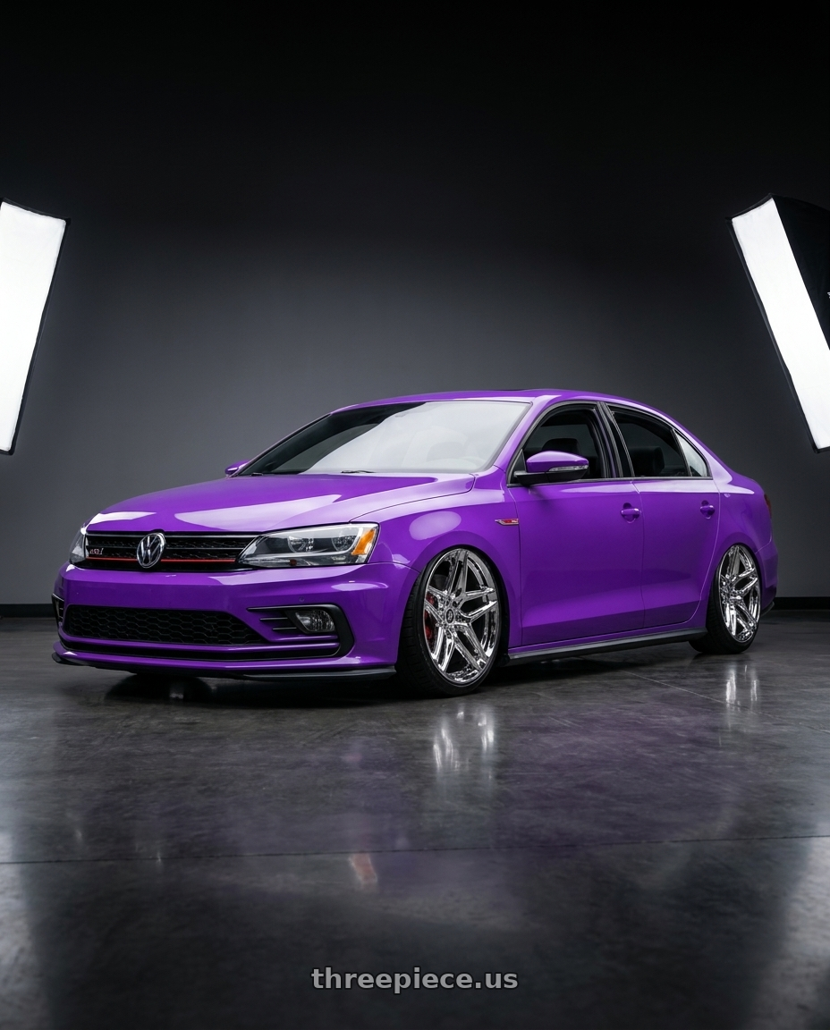2016 Volkswagen Jetta gli with Heritage Wheel EBISU MonoC 5x112 18x8.5+35 Chrome wheels