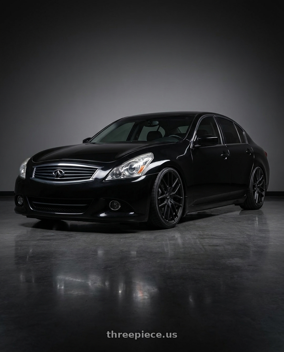 2013 Infiniti g37 journey with TOUREN TR60 3260 5x108/5x114.3 19x8.5 +40 MATTE BLACK wheels