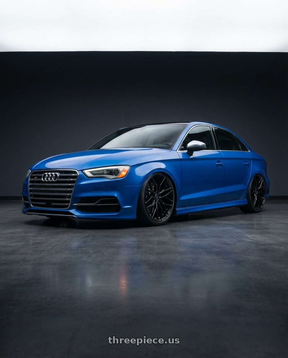2019 Audi S3 8V with Avant Garde Wheels M520R 5X112 19x8.5 +35 Gloss Black wheels
