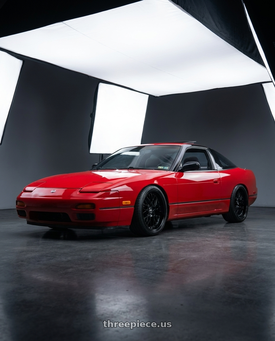 1991 Nissan 240SX with ESR Wheels CS SERIES CS11 5x115 18x9.5 +35 Gloss Black wheels