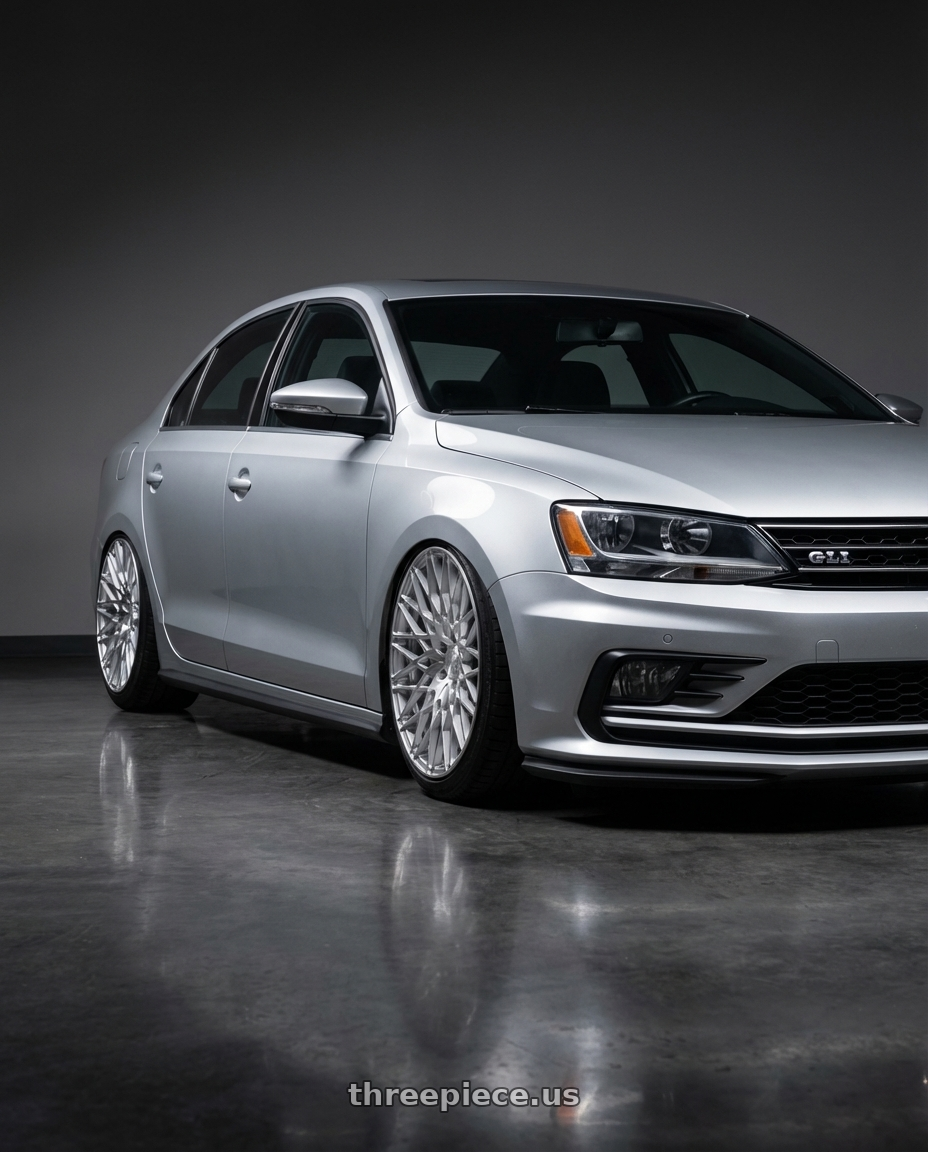 2016 Volkswagen Jetta GLI MK6 with Avant Garde Wheels M540 5X112 18x9 +48 Silver Machined wheels