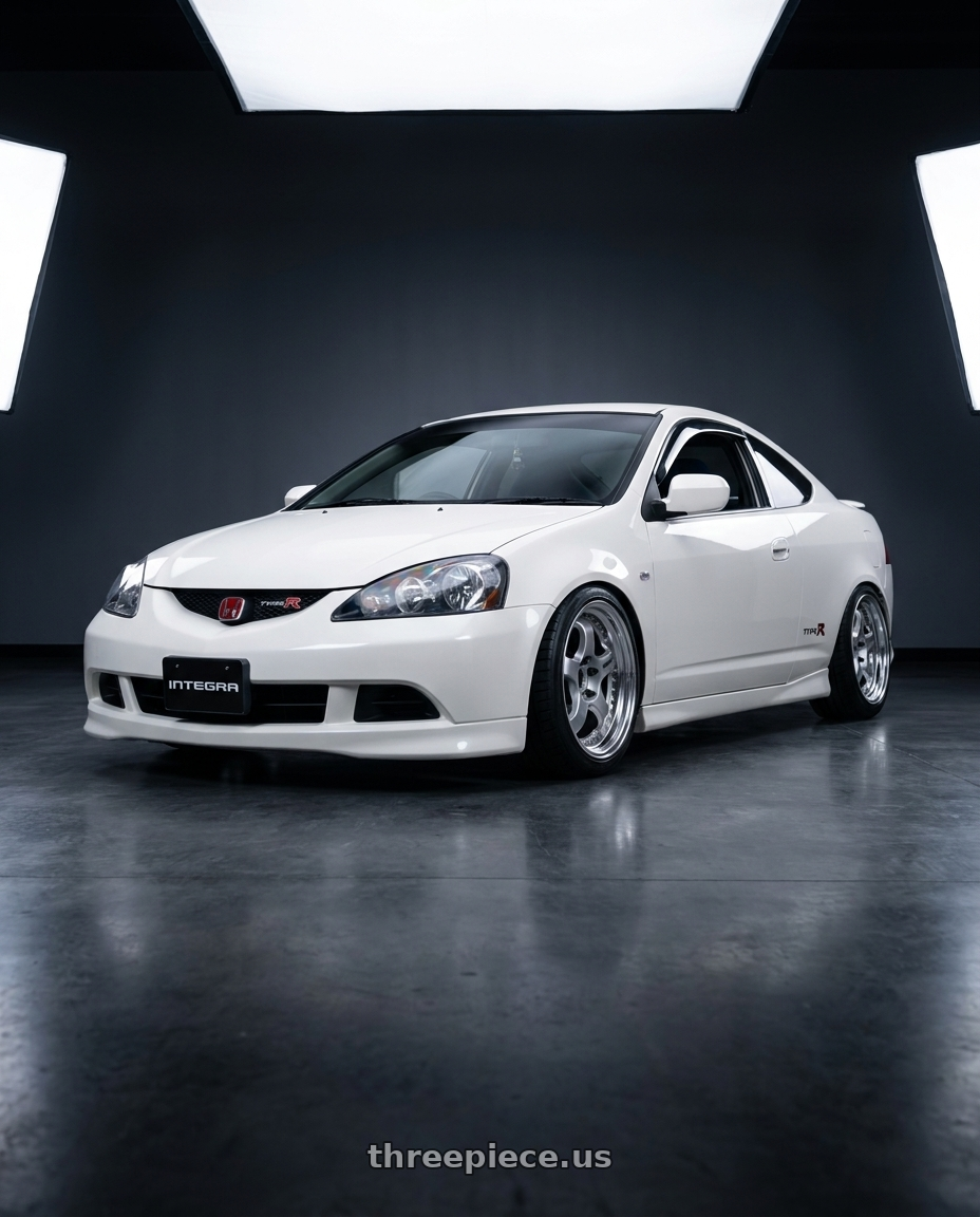 2005 Honda Integra Type R with Work Meister S1 3P 5x114.3 17x9+10 W Disk Silver wheels