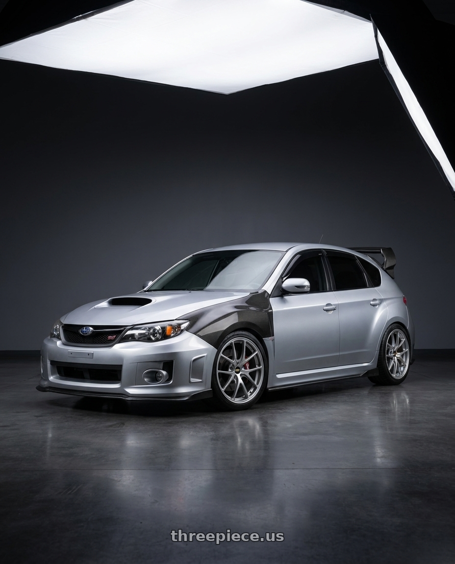 2013 Subaru wrx sti with BBS RI-A 5x114.3 18x9.5 +22 Diamond Silver wheels