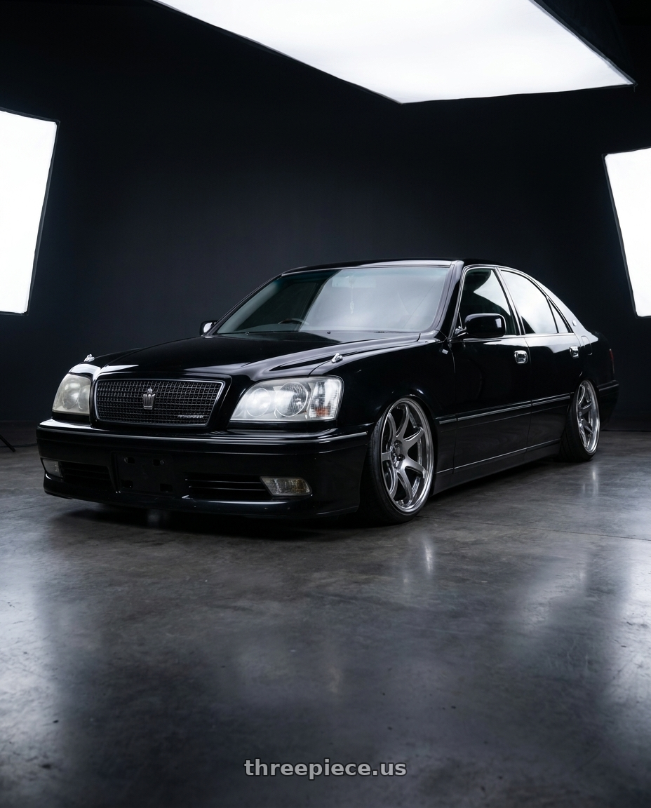 2000 Toyota Crown  with FORMULA AERO SPOKE 5x114.3 18X10+-7 HP Disk Titan Silver wheels