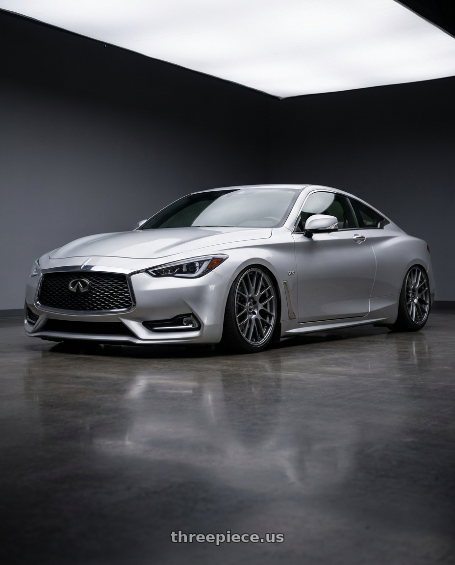 2020 Infiniti Q60 with Ssr Gtv04 5x114.3 19×8.5x8.5+45  METALLIC GRAY wheels