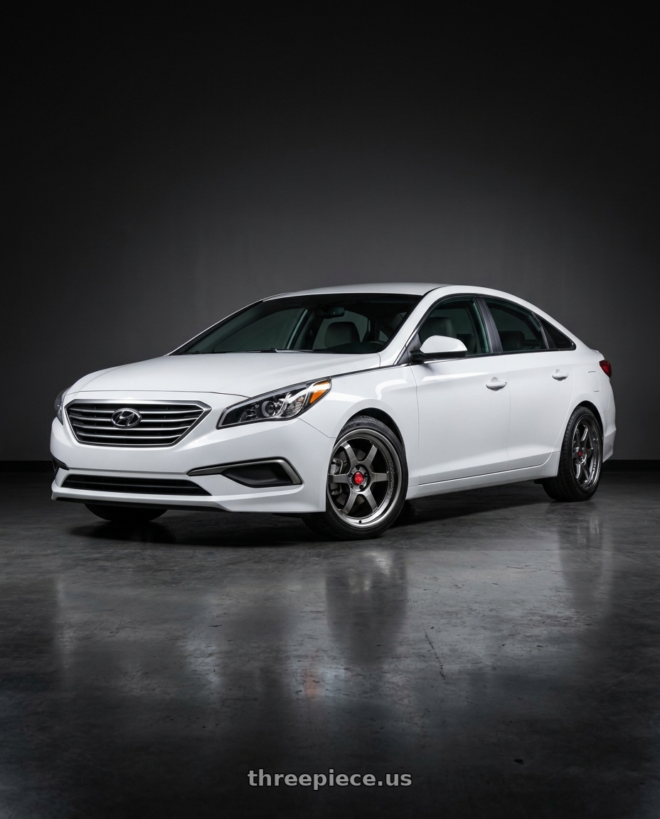 Hyundai Sonata SE 2017 with Aodhan AH08 5x114.3 18x8.5+35 Hyper Black wheels