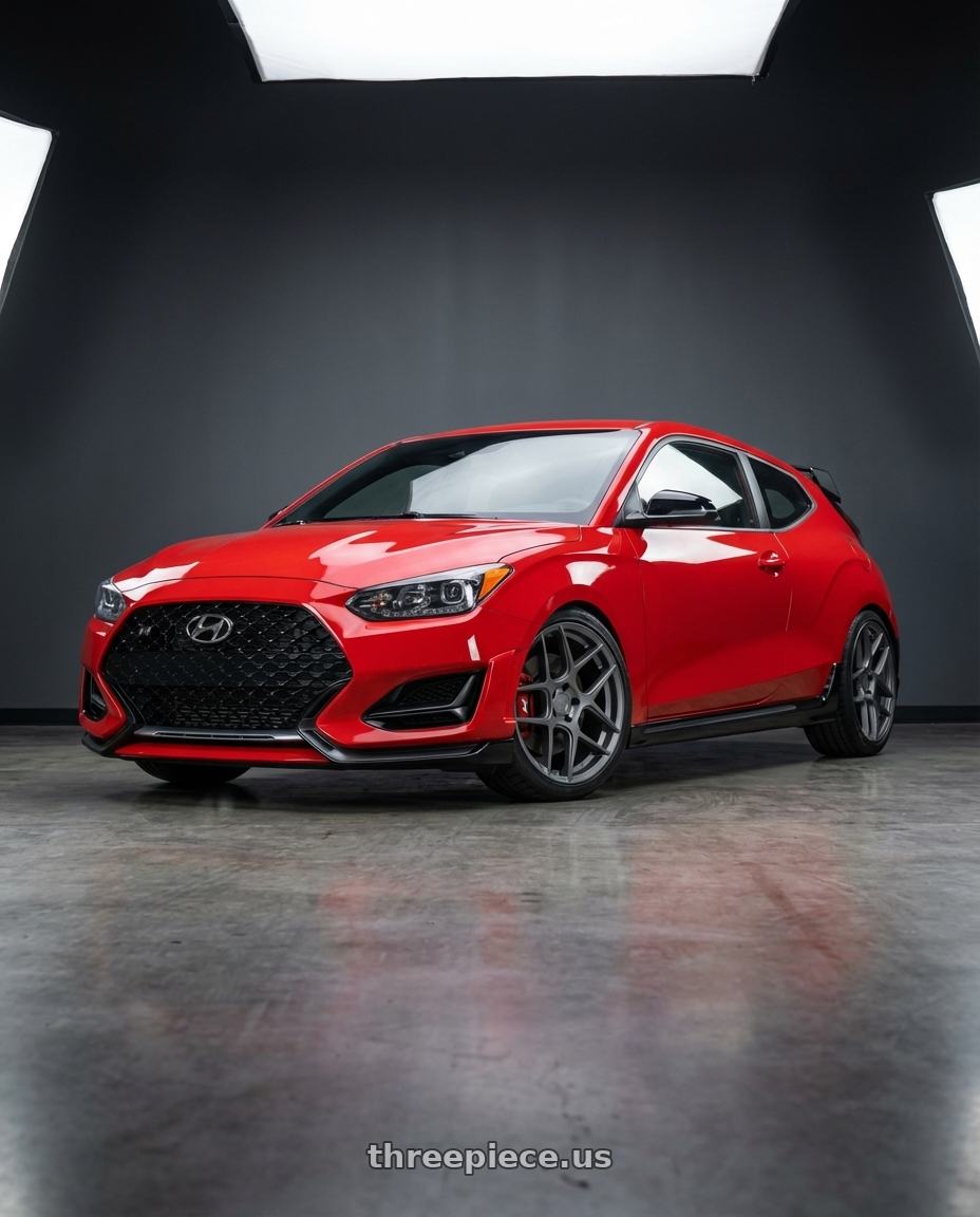 2022 Hyundai Veloster N with Aodhan AFF2 5x114.3 19x9.5+35 Matte Gray wheels