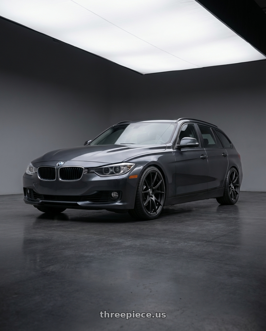 2016 BMW 3 Series F30 with Forgestar CF5V 5x120 19x9 +38 Satin Black wheels