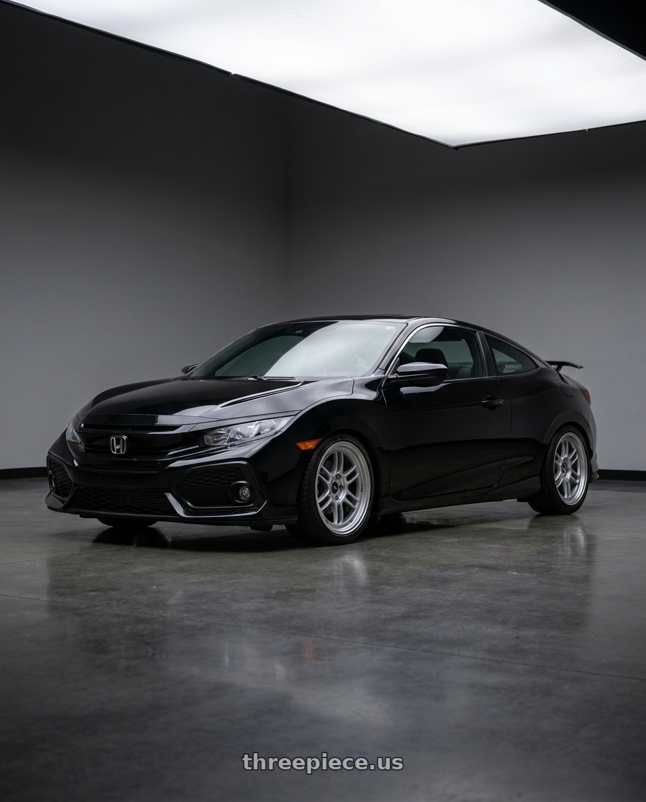 2018 Honda Civic EX with Enkei RPF1 5x114.3 18x8.5+40 Silver wheels