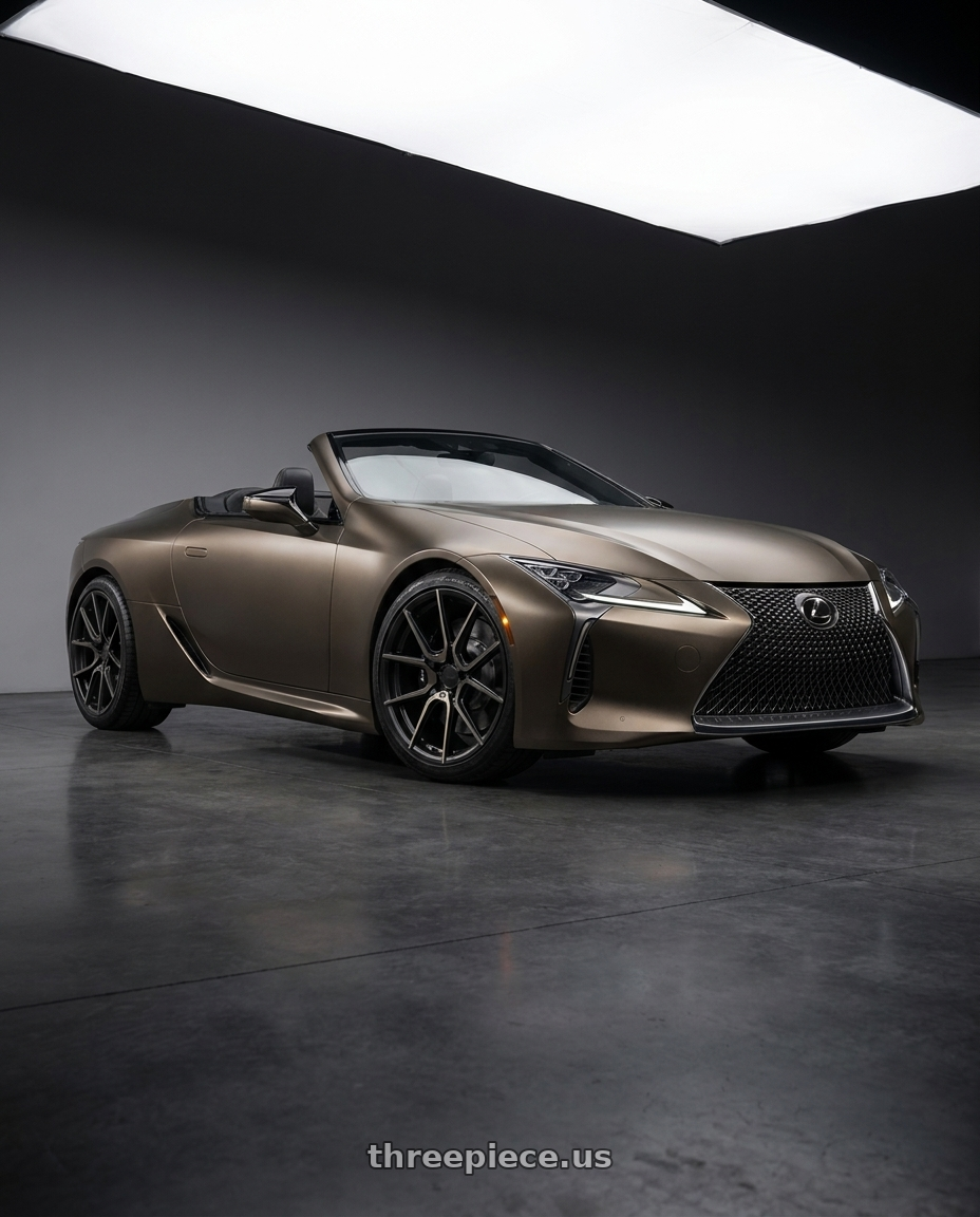 2021 lexus lc 500 convertible with TSW CHRONO 5X120 21X9 +25 MATTE BLACK W/ MACHINE FACE & DARK TINT wheels