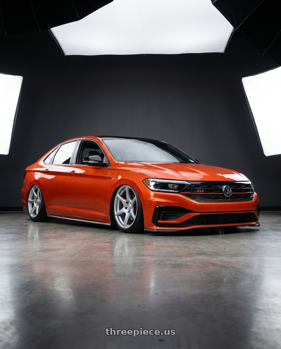 2023 Volkswagen Jetta GLI MK7 with Kansei K11S Tandem 5X112 19x9.5 22 Hyper Silver wheels