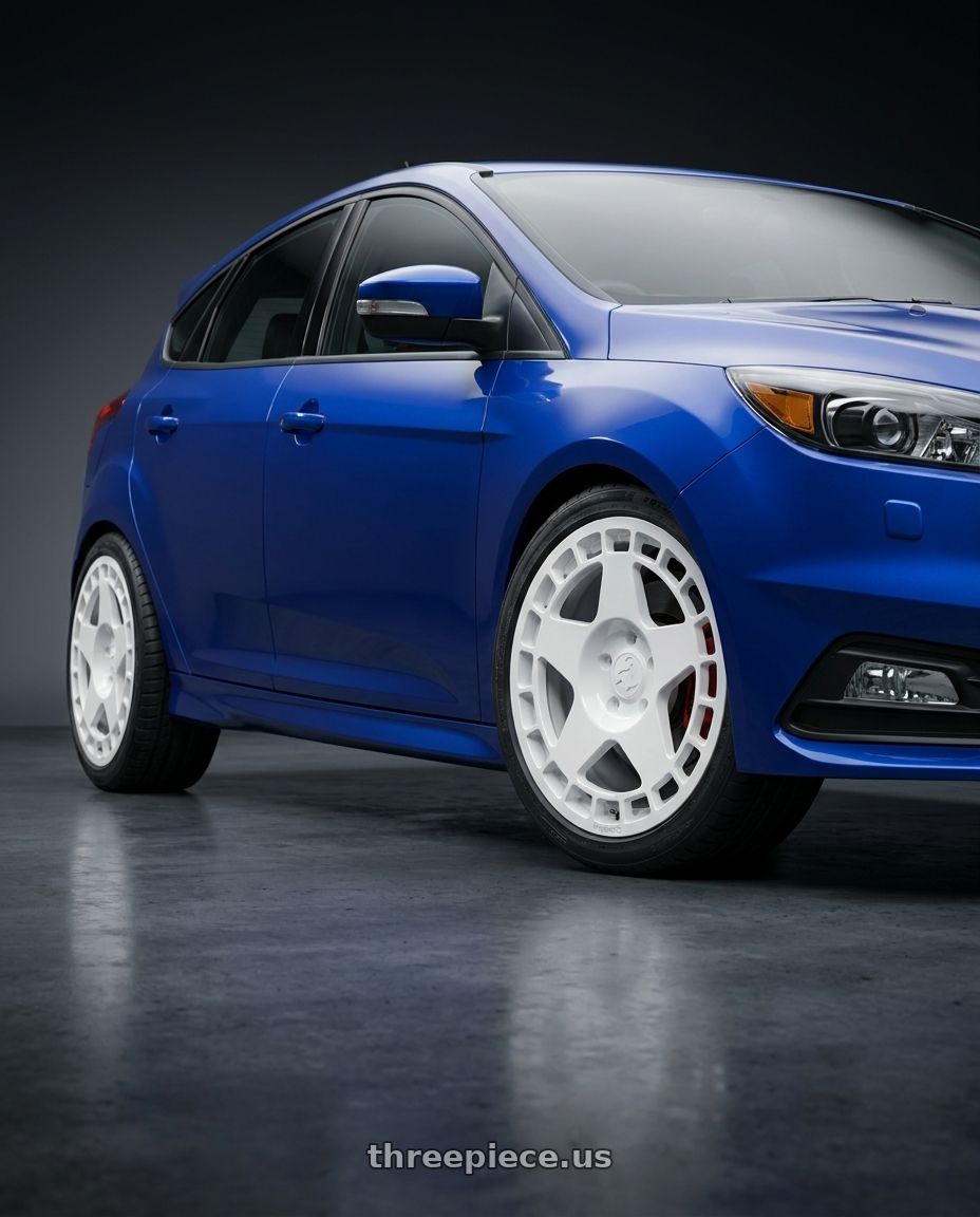 2016 ford focus st  with fifteen52 TURBOMAC 5x108 18x8.5 +42 RALLY WHITE (GLOSS WHITE) wheels