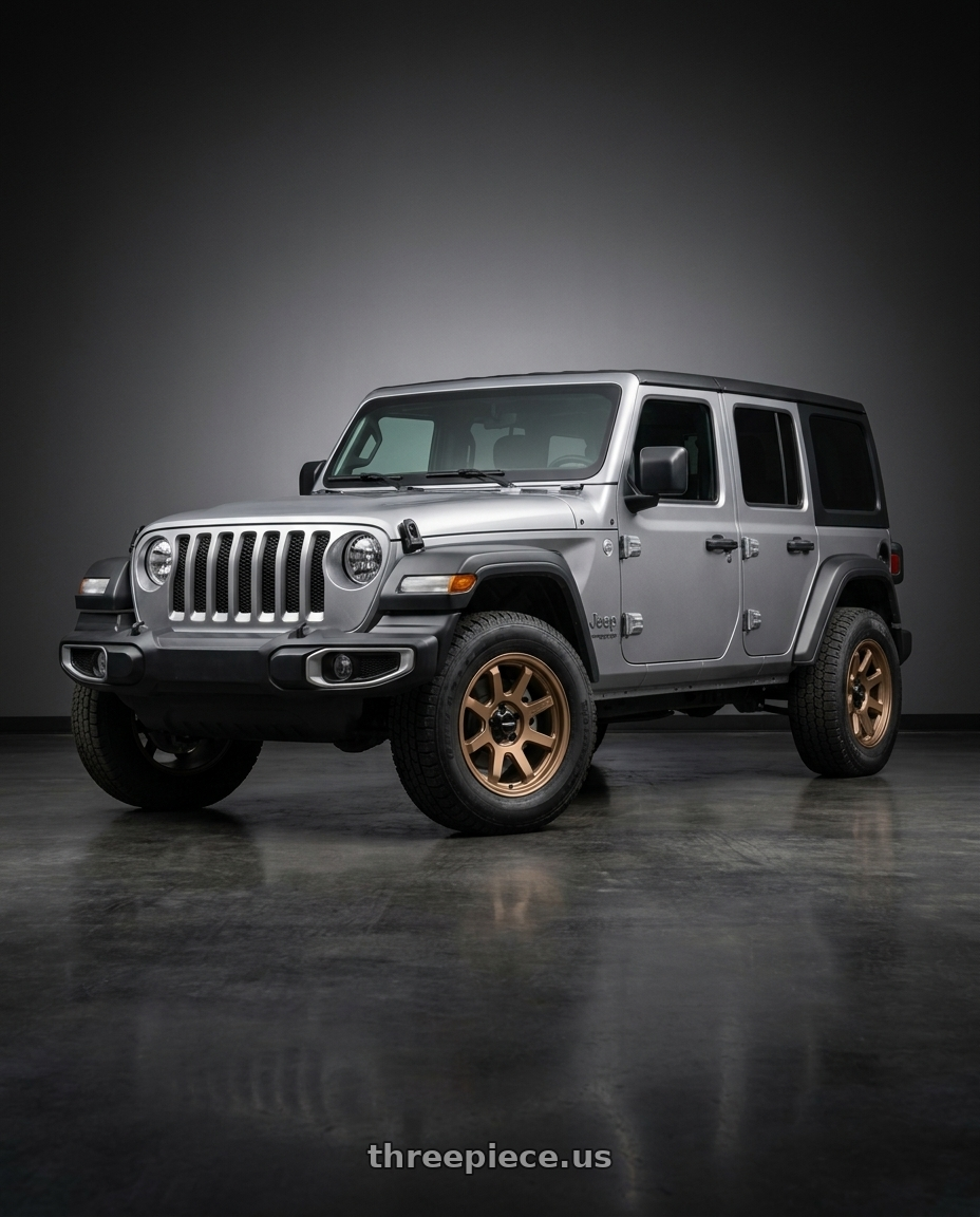 2021 Jeep Wrangler Sport with Vision Off-Road 351 Flow 5x127 17x8+30 Bronze wheels