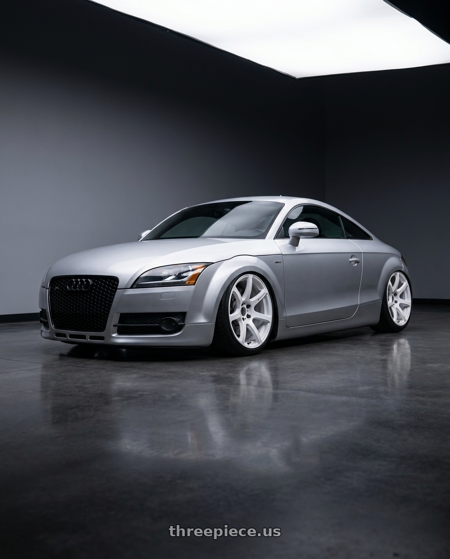 2008 Audi tt with Work Emotion T7r 5x120 18x9.5 +38 White wheels