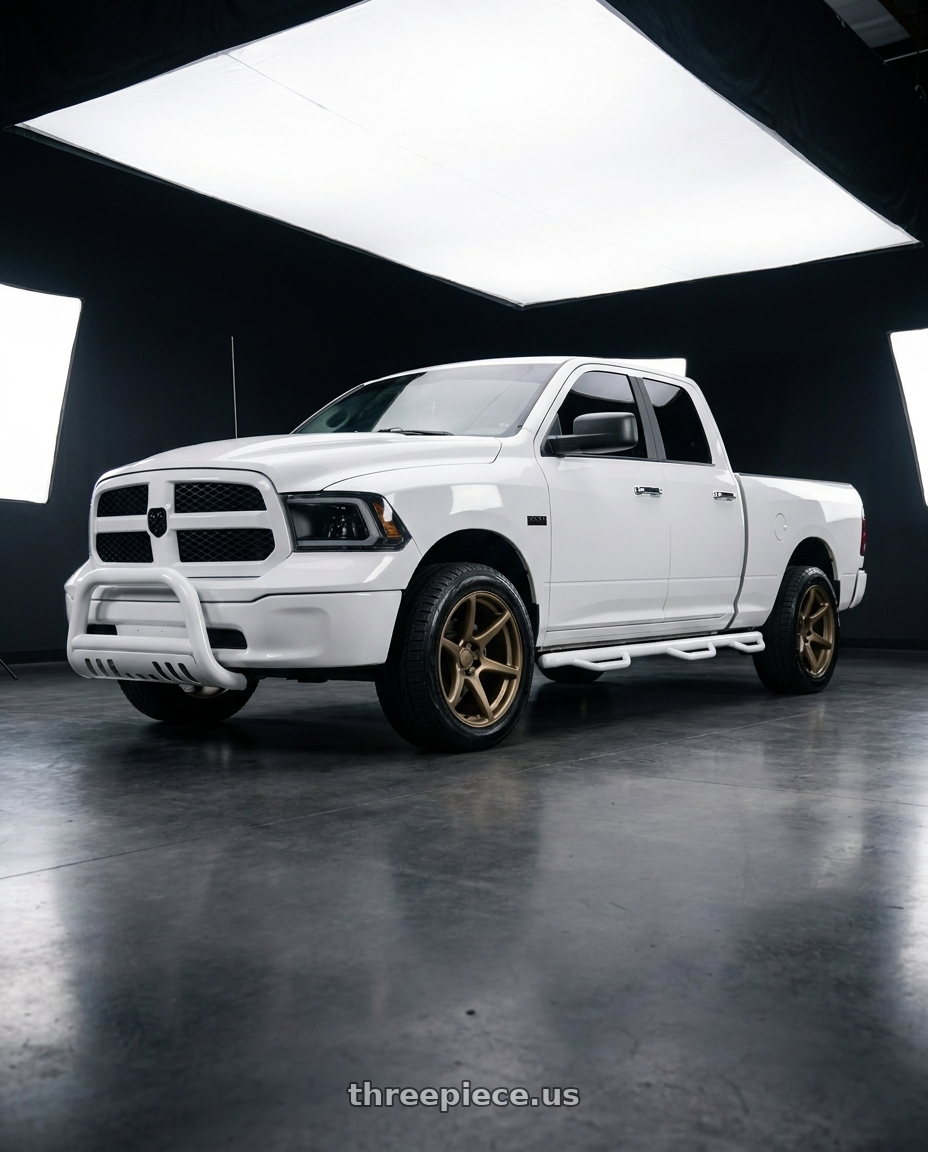 2015 ram 1500 slt quad cab rwd  with Kansei K11B Tandem 5X100 18x9.5 22 Bronze wheels
