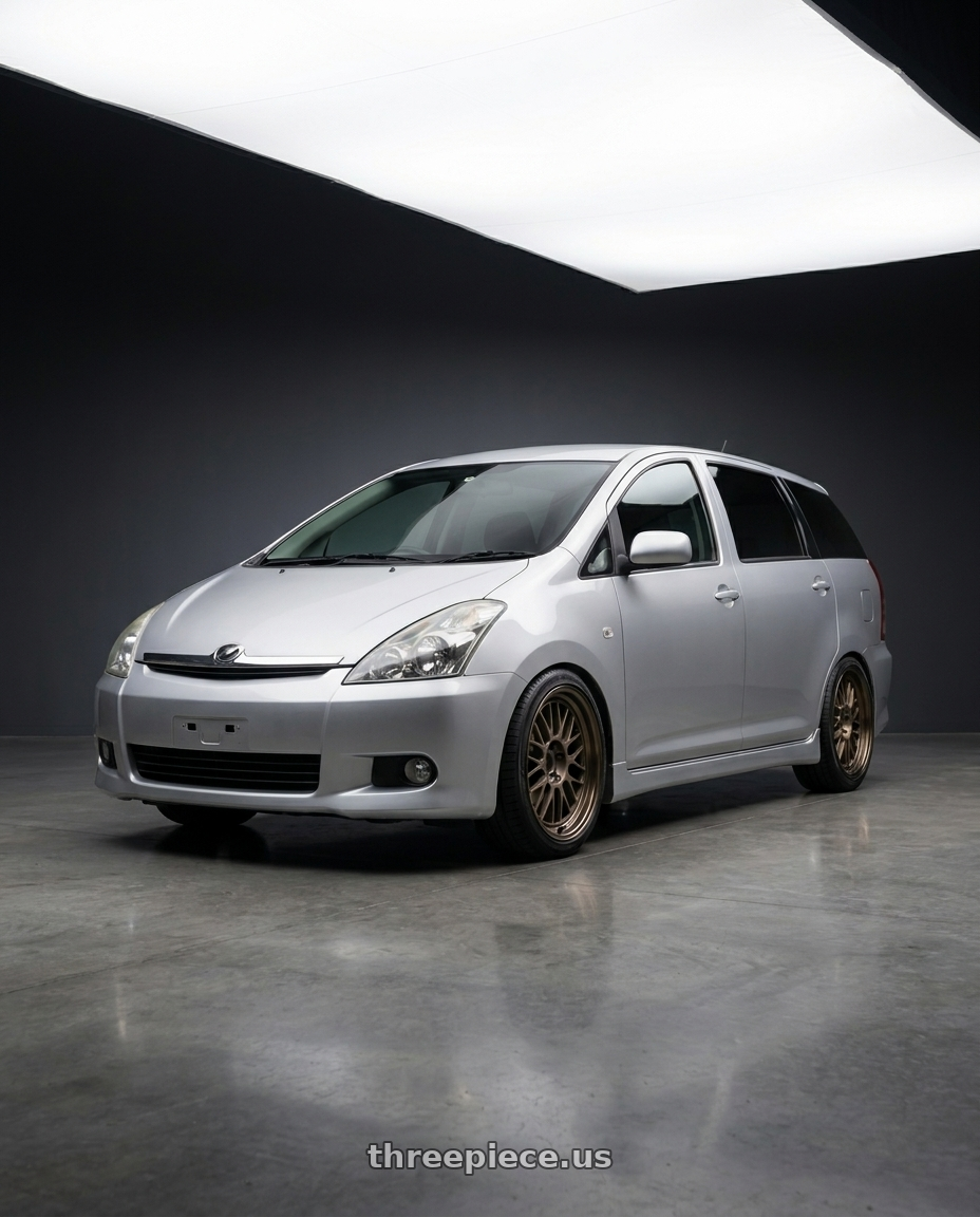 2008 Toyota Wish with Volk Racing 21A 5x114.3 18X10-15  Bronze wheels
