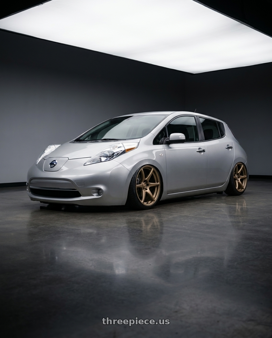 2017 Nissan Leaf with Kansei K11B Tandem 5X112 19x10.5 22 Bronze wheels