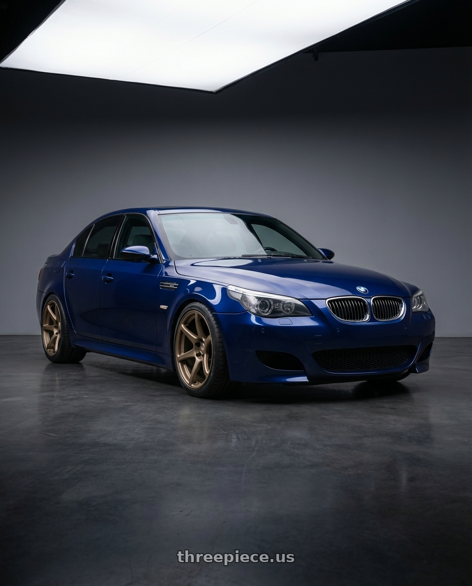 2010 BMW M5 E60 with Kansei K11B Tandem 5X120 19x9.5 22 Bronze wheels