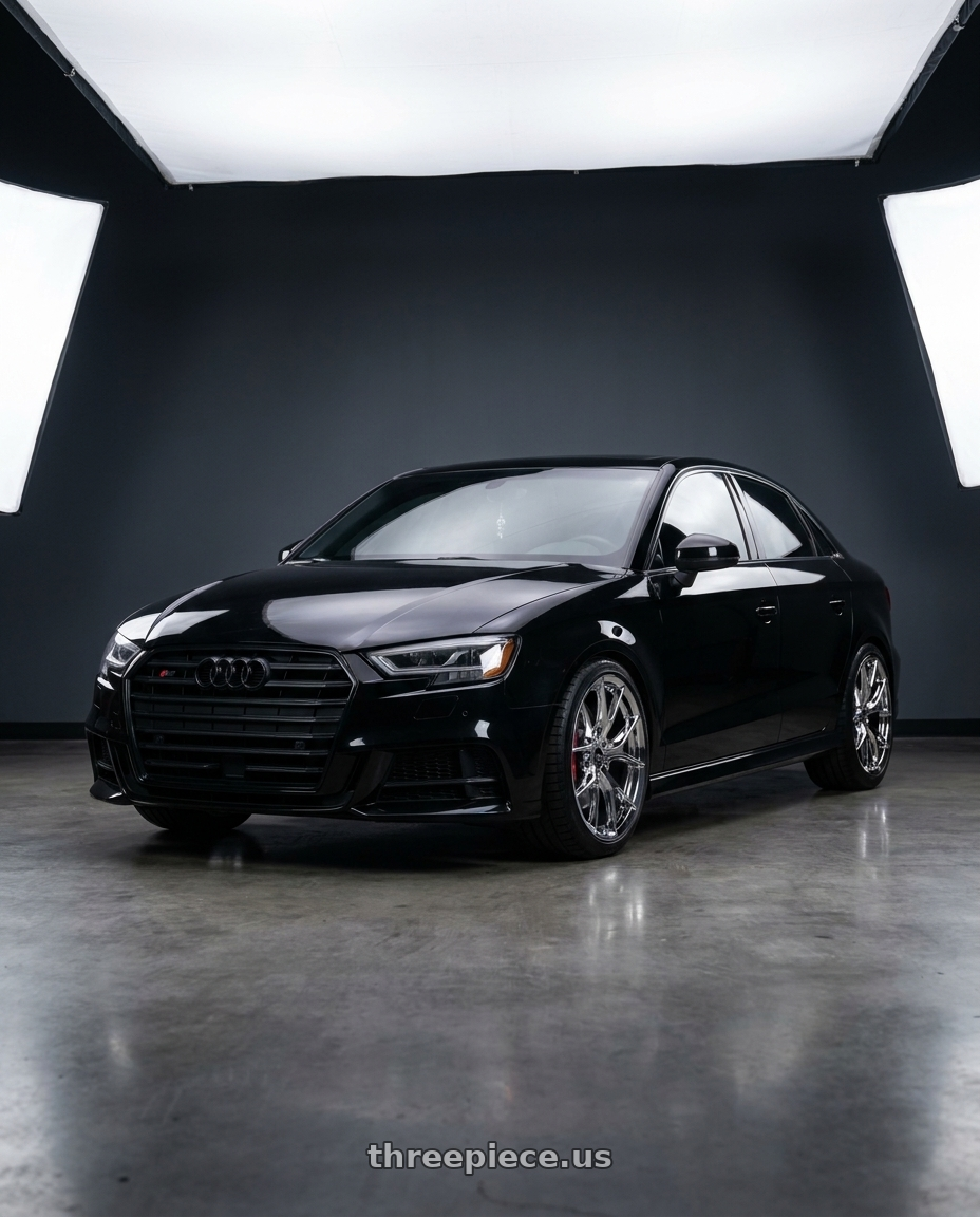2020 Audi S3 with ESR Wheels RF2 5x112 19x9.5 +35 Vacuum Chrome wheels