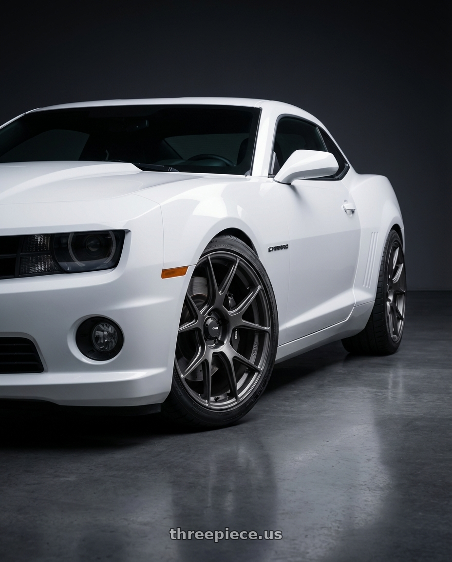 2014 Chevrolet Camaro 5th Gen with Konig Ampliform 5x120 20x8.5+45 Dark Metallic Graphite wheels