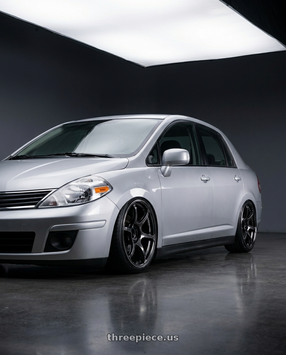 2010 Nissan Tiida 4D 18 L with Advan RGIII 5x114.3 19x9.0+25 Gloss Black wheels