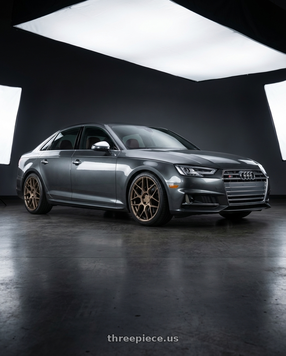 2023 Audi S4 B9 with Aodhan AFF2 5x112 19x8.5+35 Matte Bronze wheels