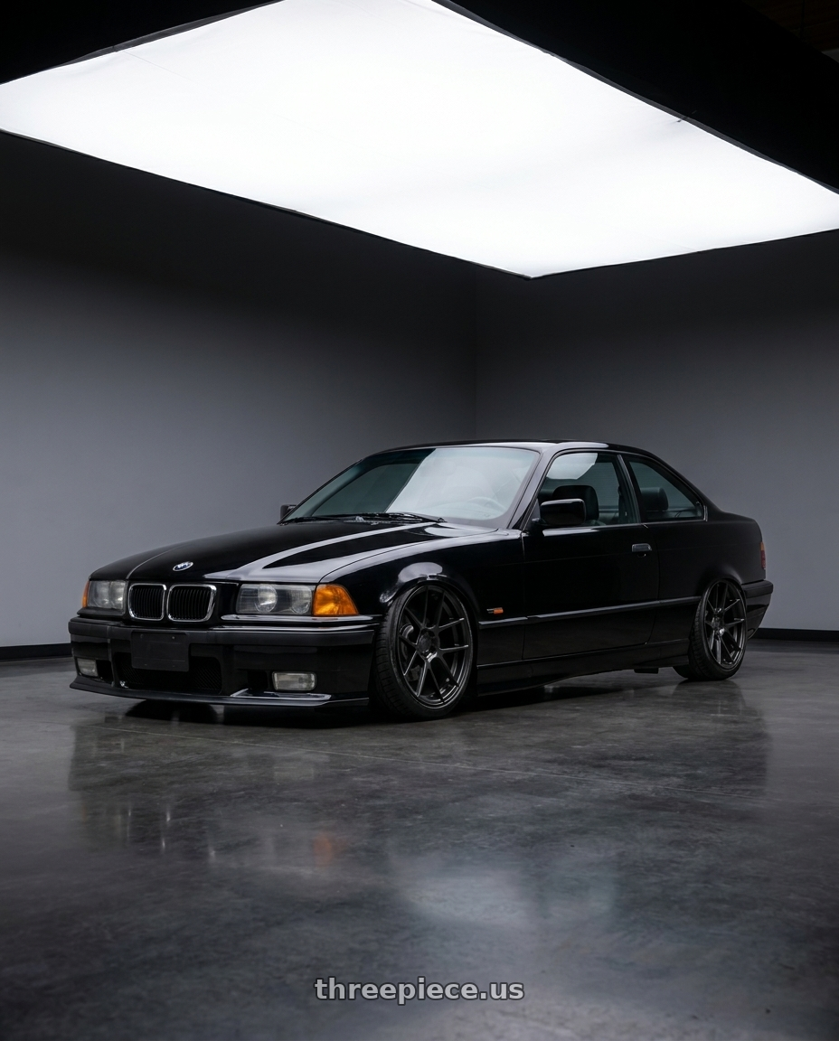 1994 Bmw 325I Coupe with Avant Garde Wheels M510 5X114.3 19x9.5 +40 Matte Black wheels