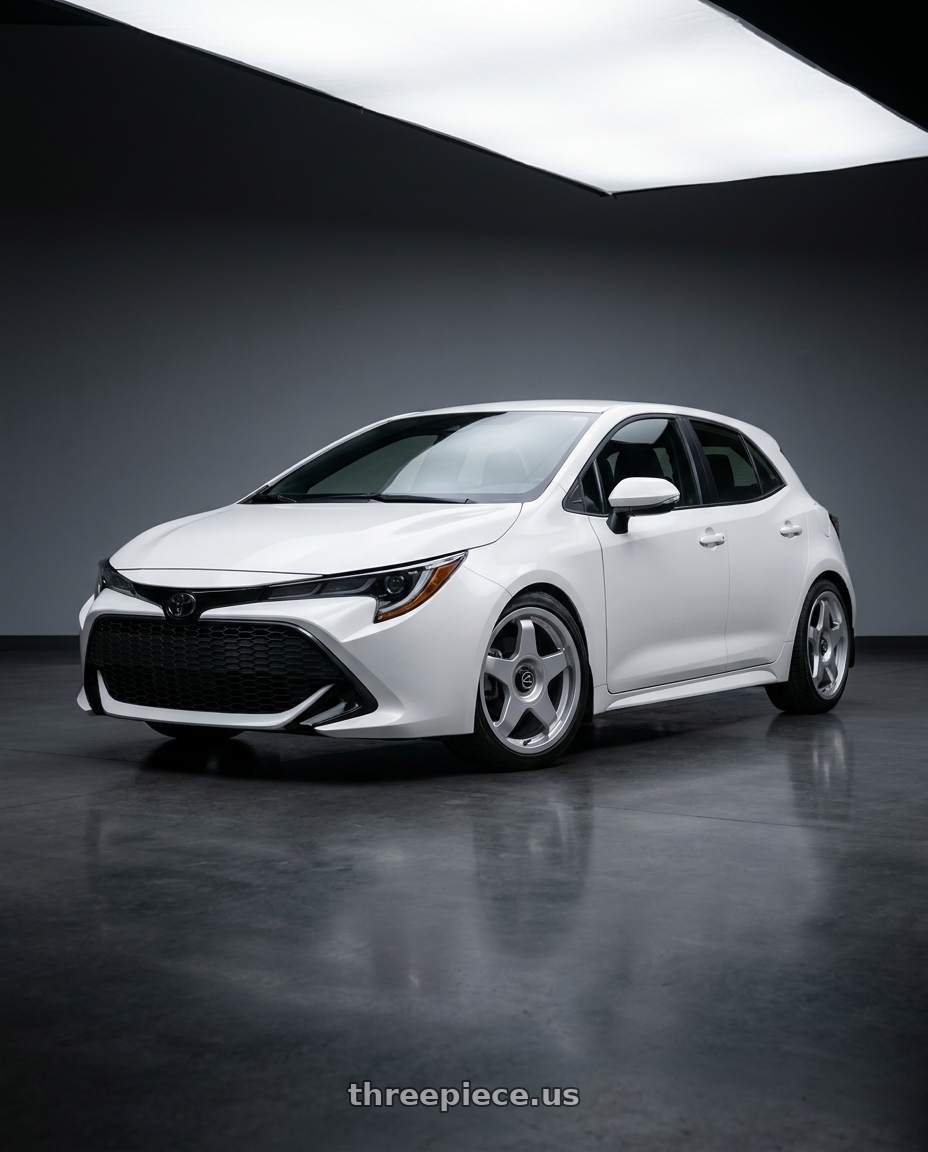 2023 Toyota Corolla Hatchback with fifteen52 CHICANE 5x114.3 / 5x100 18x8.5 +35 SPEED SILVER (GLOSS SILVER) wheels