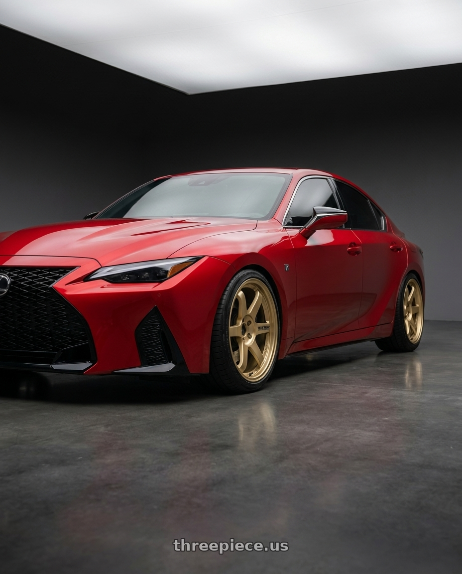 2023 Lexus IS500 with Volk Racing TE37SL 5x114.3 18x10.5 +15 GOLD wheels
