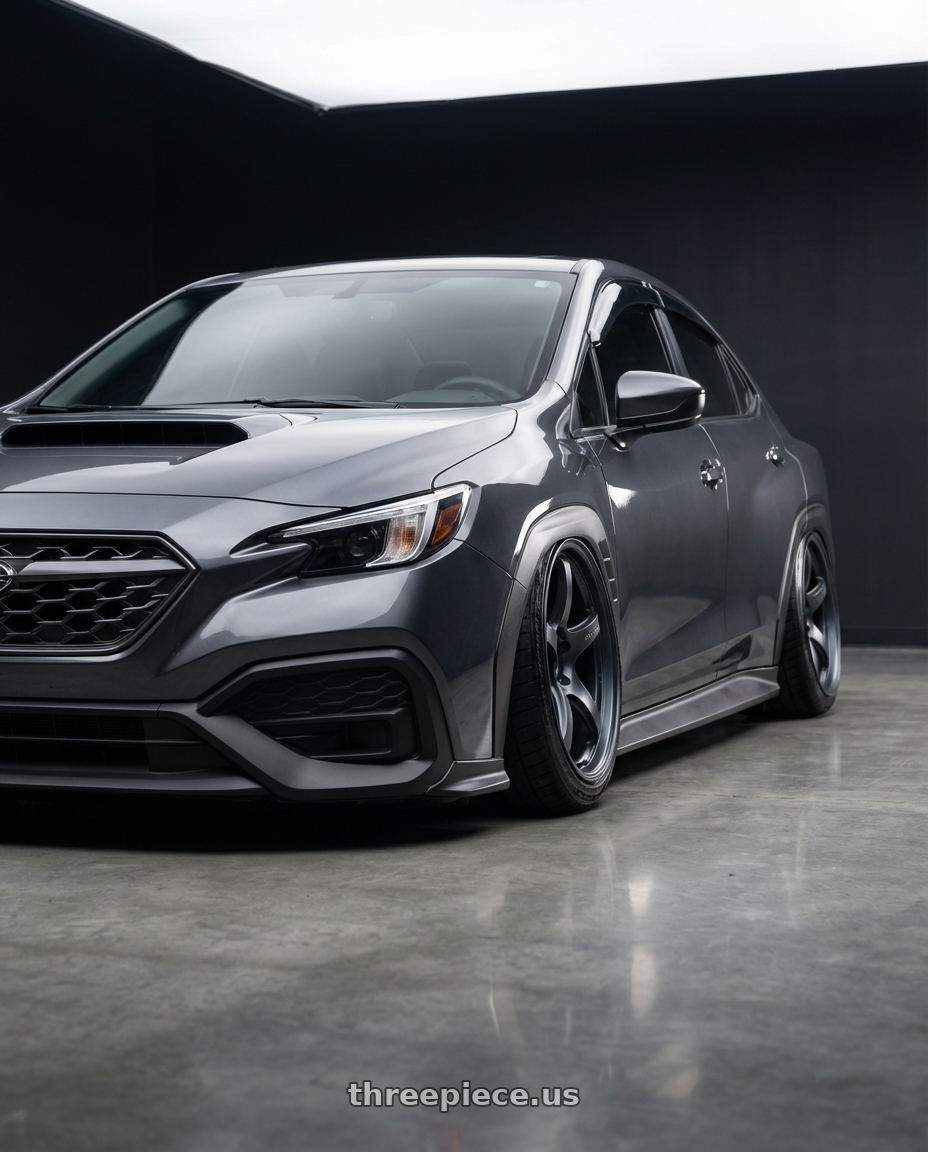 2024 Subaru wrx grey  with Gram Lights 57CR 5x114.3 18x10.5+12 Gunblue II wheels