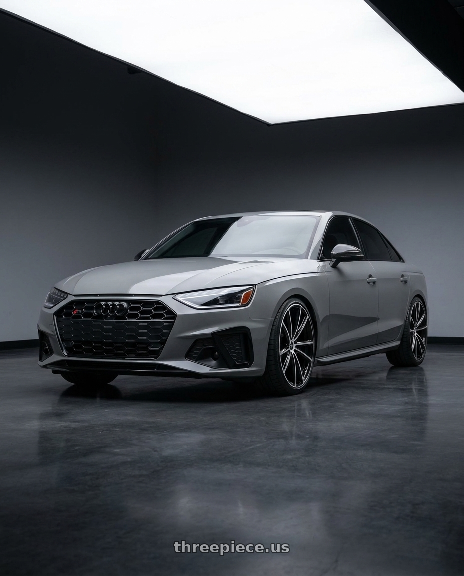 2021 Audi S4 Prestige with Vision Street-Designs 471 Splinter 5x112 20x10.5+30 Gloss Black Machined Face wheels