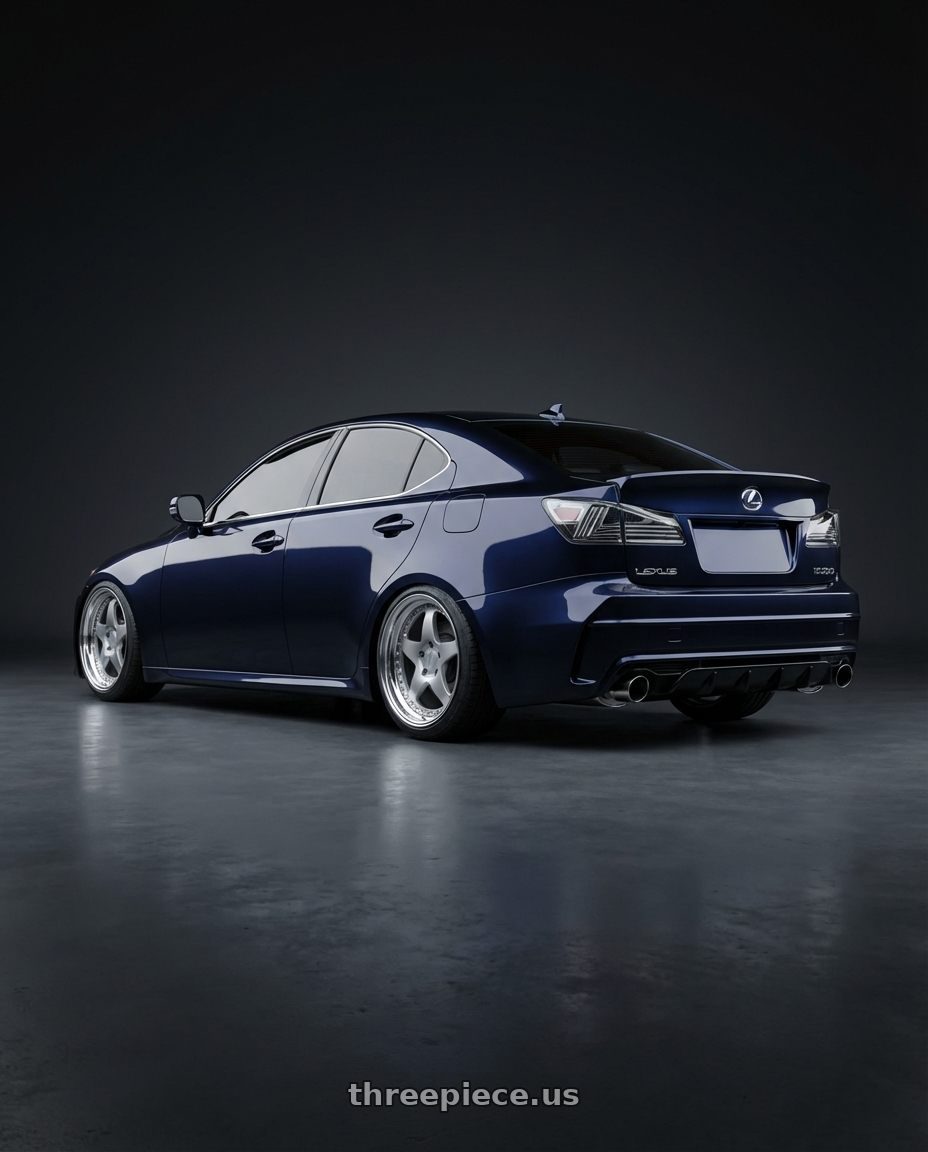 2008 Lexus is250 with Heritage Wheel IMOLA wheels rear three quarter view slight stretch tires