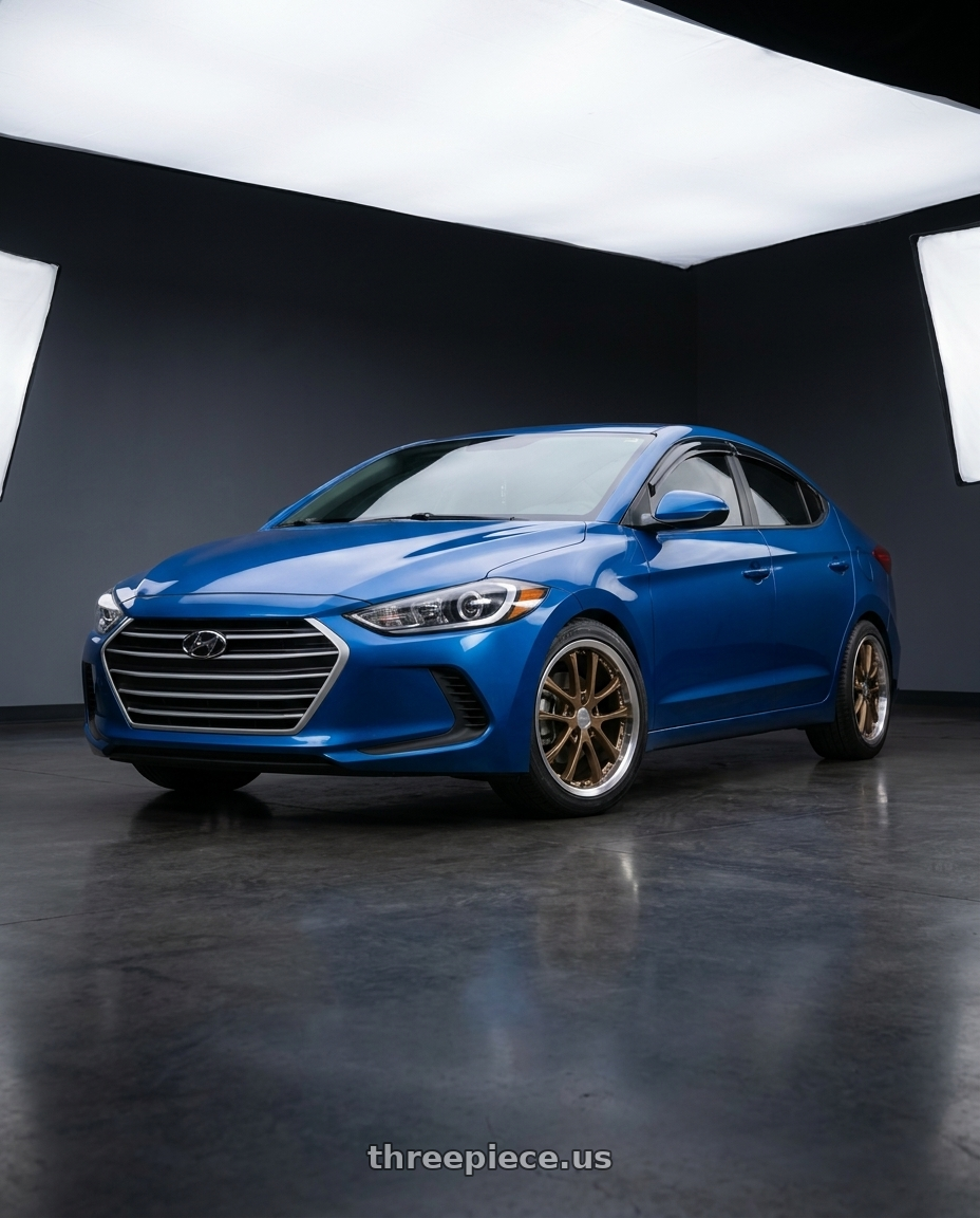 2018 Hyundai ELANTRA with Vors AR5 5x114.3 17x8 +35 Bronze wheels