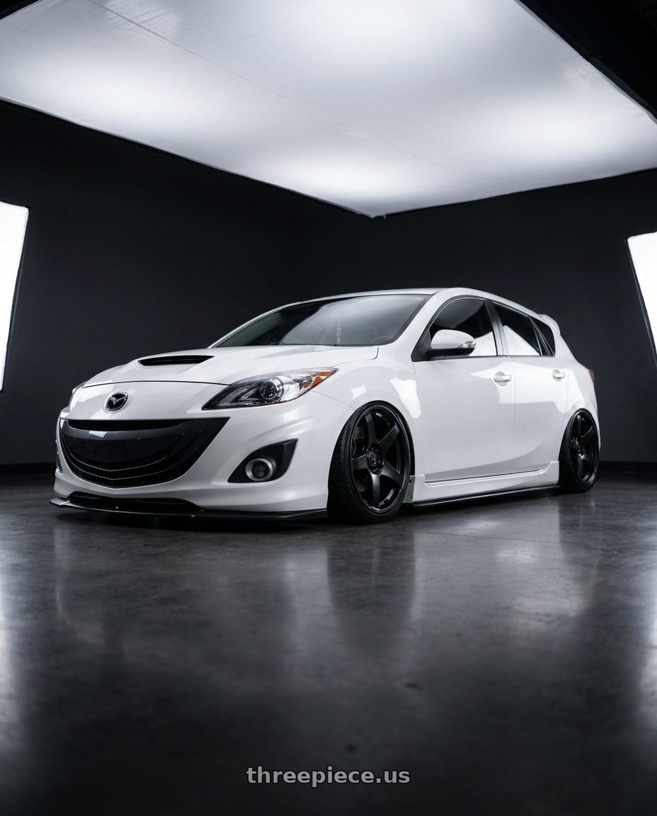 2012 Mazda Mazdaspeed3 with Ssr Gtv01 5x114.3 18x8.5+40  FLAT BLACK wheels