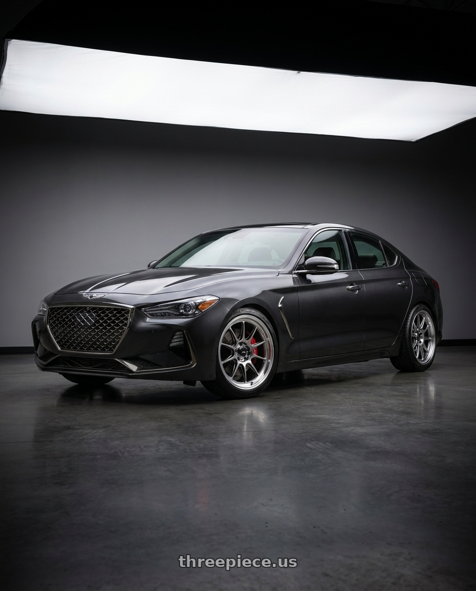 2019 Genesis G70 with Konig 105M Countergram 5x112 19x11 +40 Hyper Chrome W/machined Lip wheels