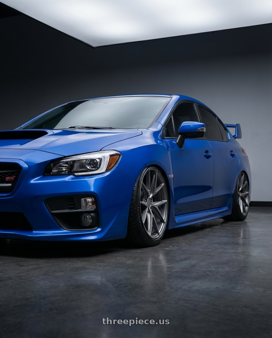 2013 Subaru WRX STI with Niche 1PC M116 MISANO 5X114.3 18X8 +40 MATTE GUN METAL wheels