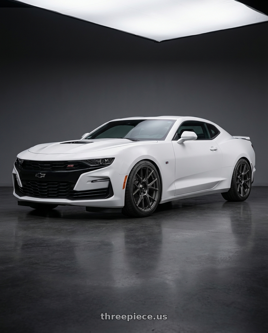 2022 Chevrolet Camaro with Konig Ampliform 5x120 20x8.5+45 Dark Metallic Graphite wheels