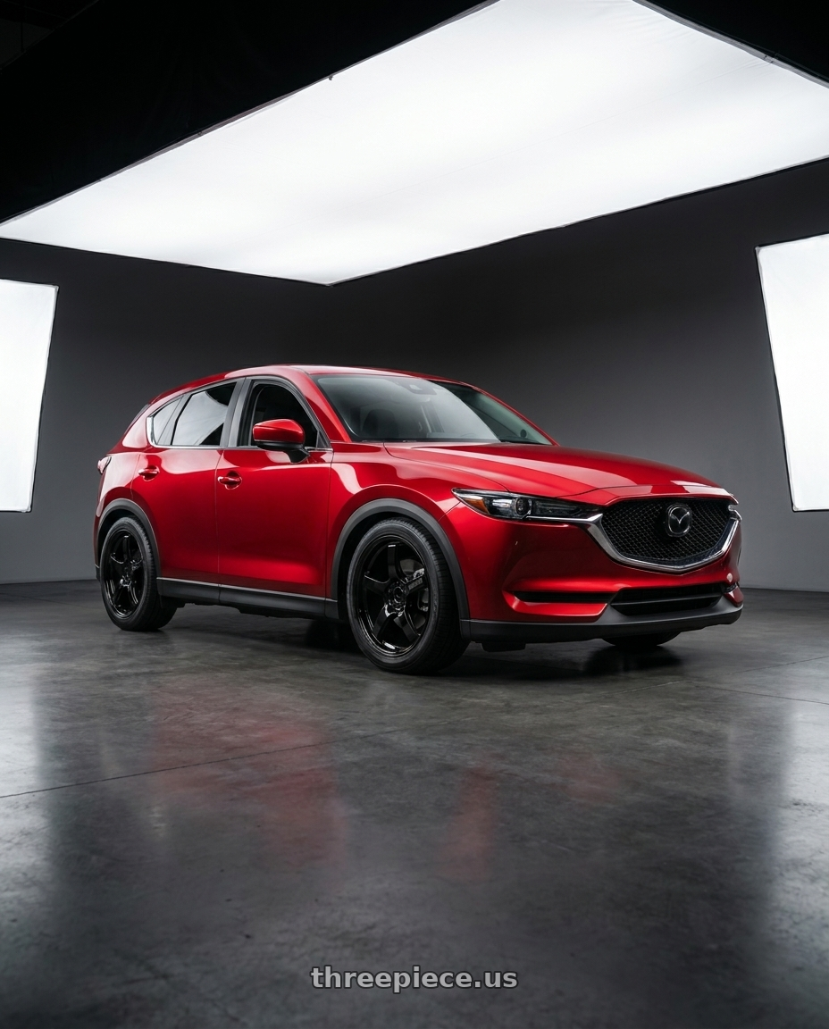 2019 Mazda Cx5 with Gram Lights 57CR 5x114.3 18x10.5+12 Glossy Black wheels