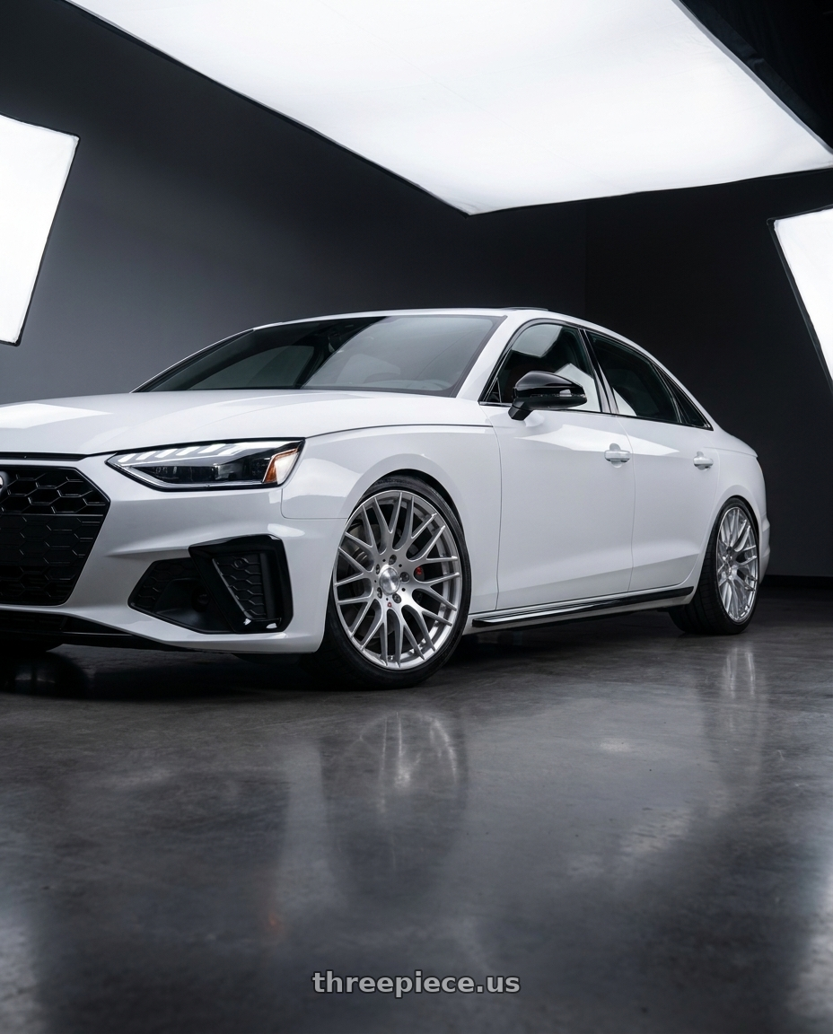 2020 Audi S4 with Avant Garde Wheels M359 5X120 19x10 +25 Hyper Silver wheels