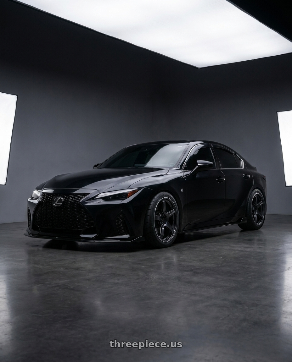 2021 Lexus IS350 with Advan Racing TC4 5x114.3 18x9.5 +35 BLACK GUNMETALLIC & RING wheels