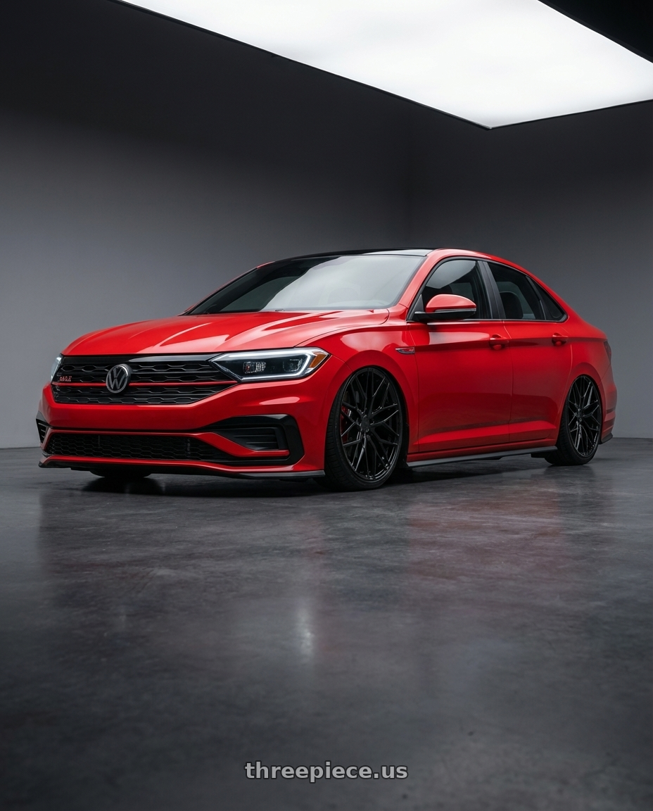 2023 Volkswagen Jetta GLI MK7 with Avant Garde Wheels M520R 5X112 19x9.5 +40 Gloss Black wheels