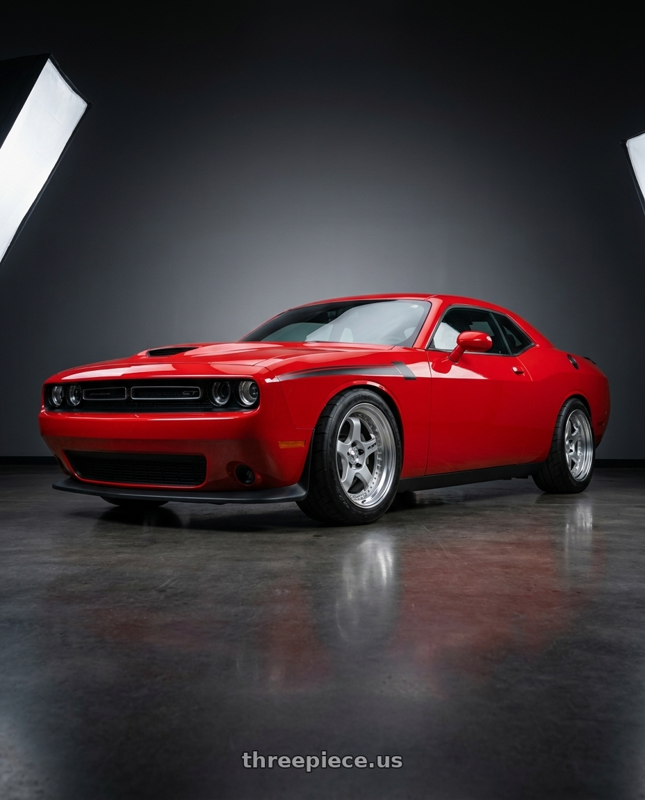 2021 Dodge Challenger GT AWD with Work Meister L1 3P 5x115 19x9.5-50 T Disk Matte Silver wheels
