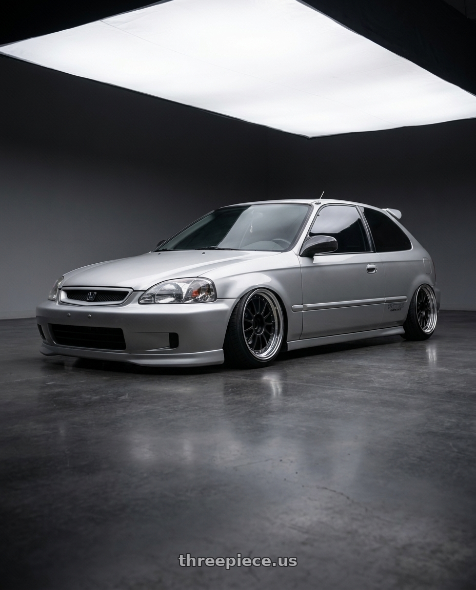 1999 HONDA CIVIC HATCHBACK with SSR Professor TF1 4X100 18X8+19 HP Disk Flat Black wheels